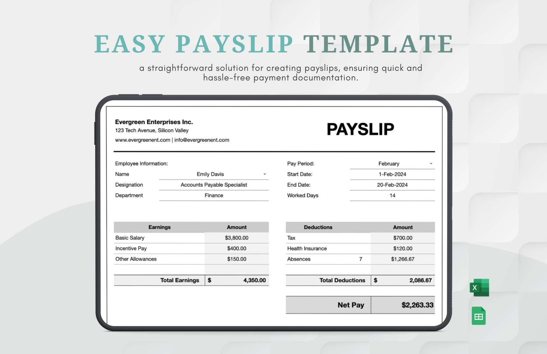 Easy Payslip Template