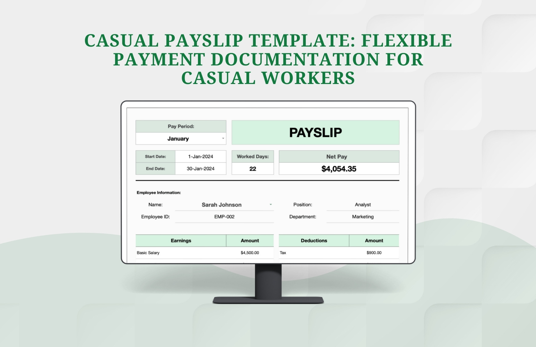 Casual Payslip Template