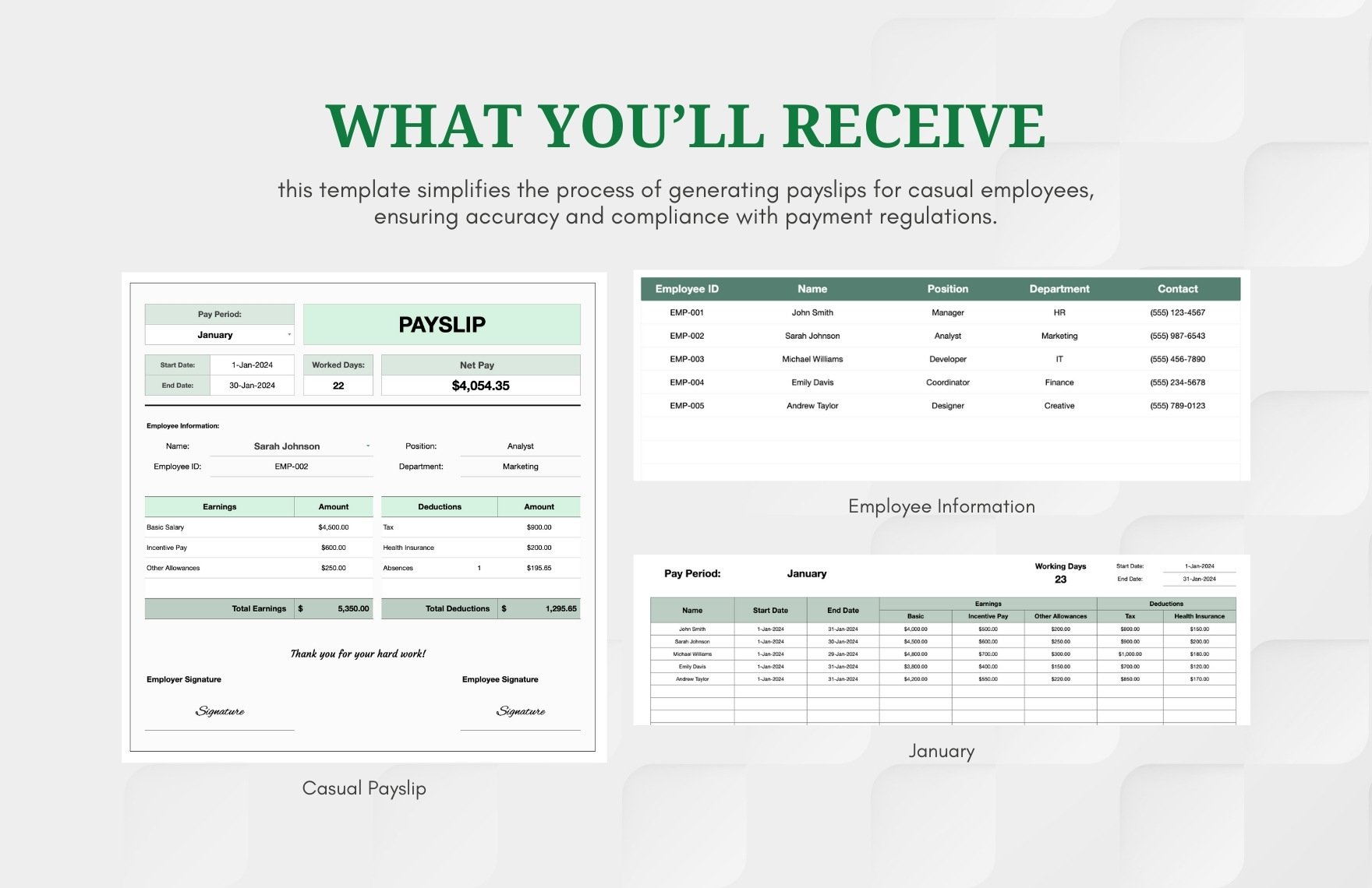 Casual Payslip Template
