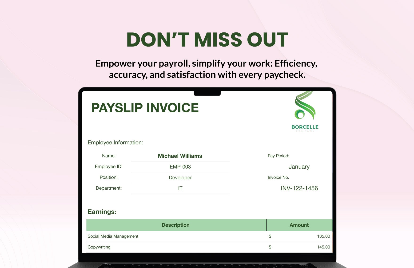 Payslip Invoice Template