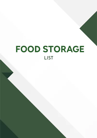Free Food Storage List Template to Edit Online