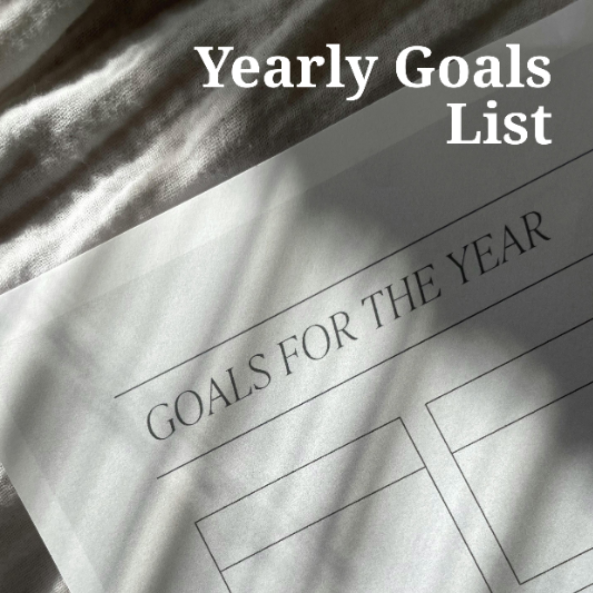 Yearly Goals List Template