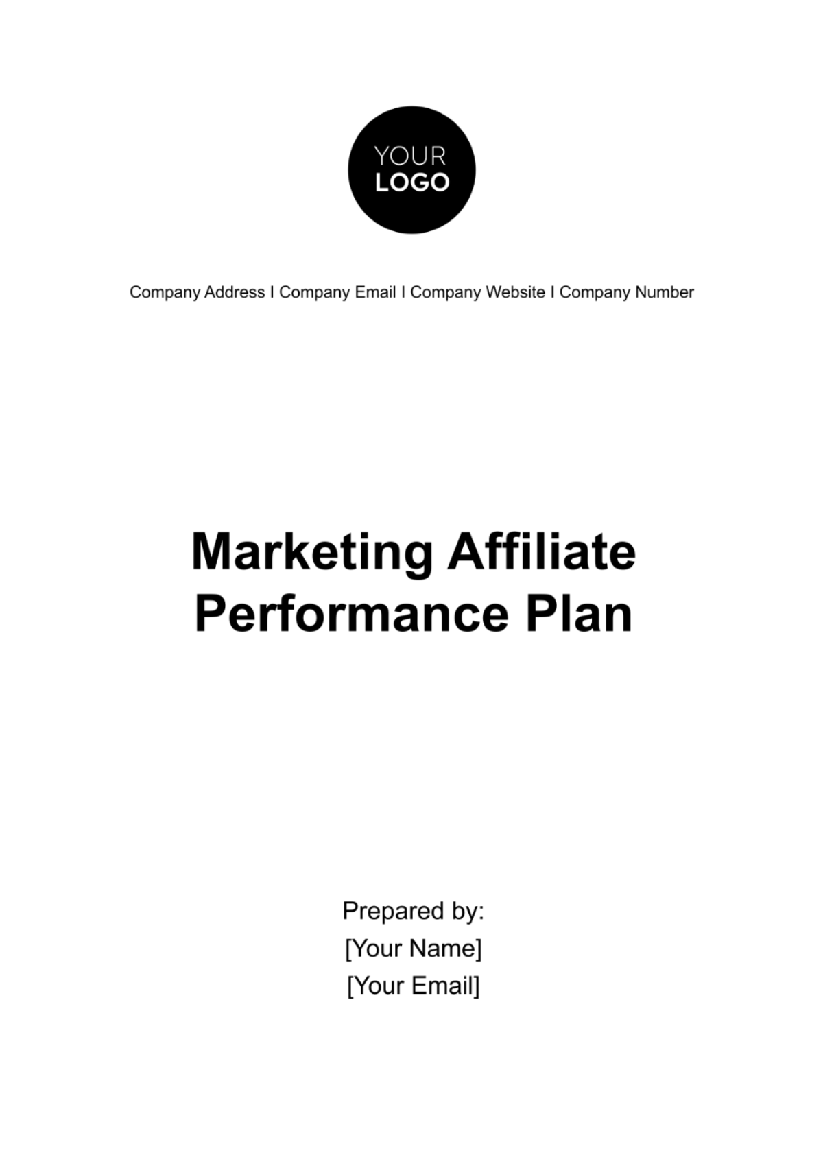 Marketing Affiliate Performance Plan Template - Edit Online & Download