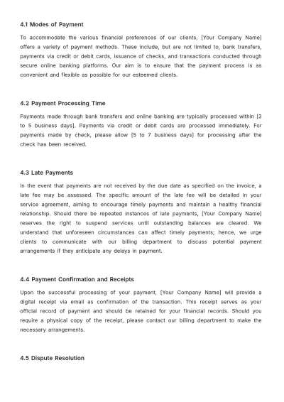 Free Legal Client Billing and Payment Policy Template to Edit Online