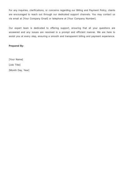 Free Legal Client Billing and Payment Policy Template to Edit Online
