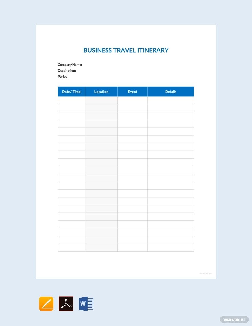 Free-Business-Travel-Itinerary-Template