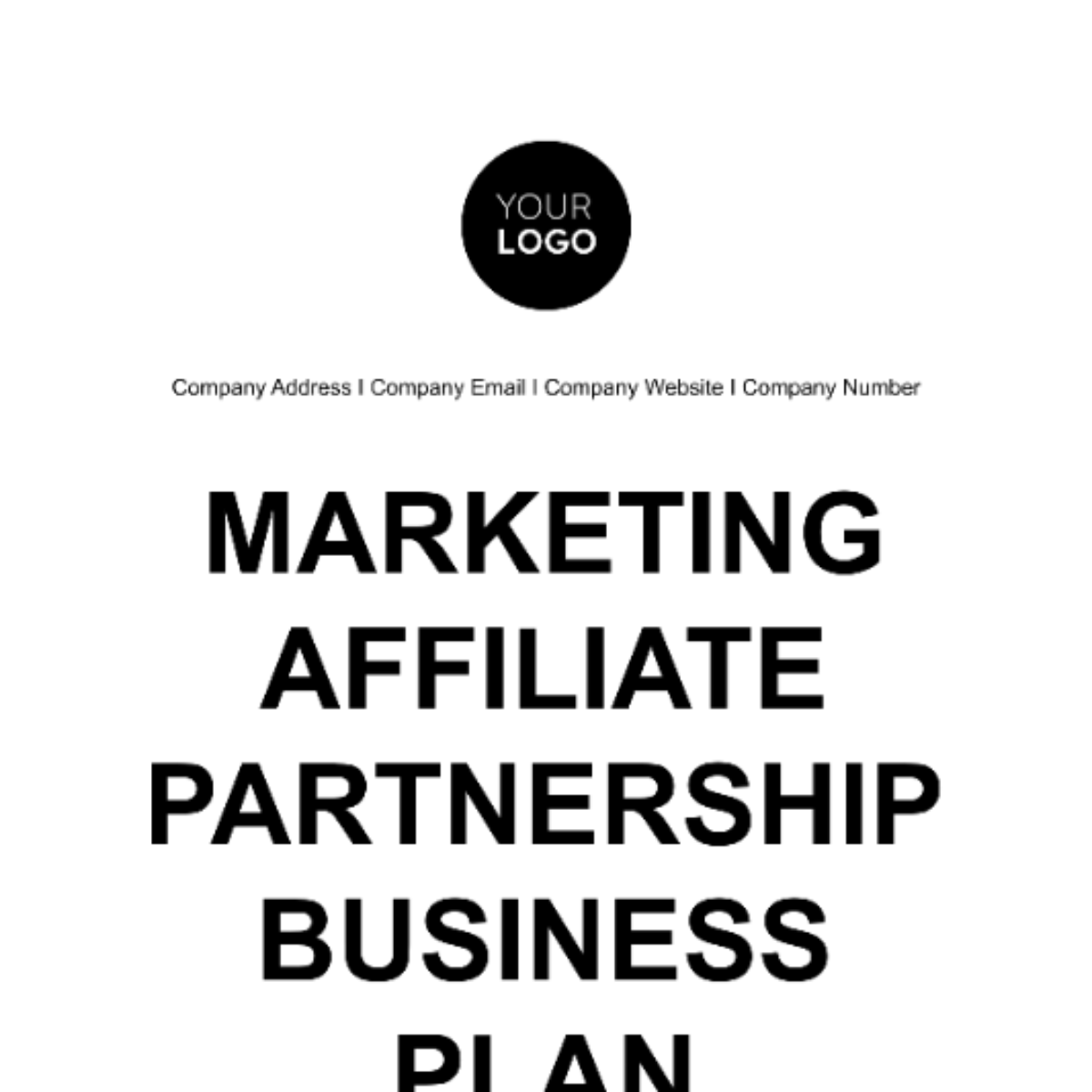Marketing Affiliate Partnership Business Plan Template
