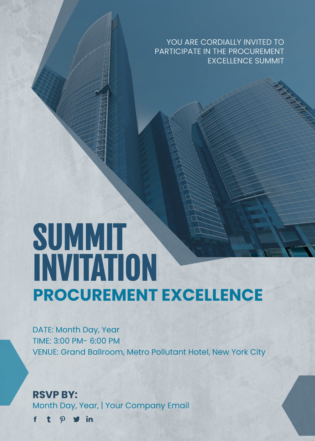 Procurement Excellence Summit Invitation Card Template