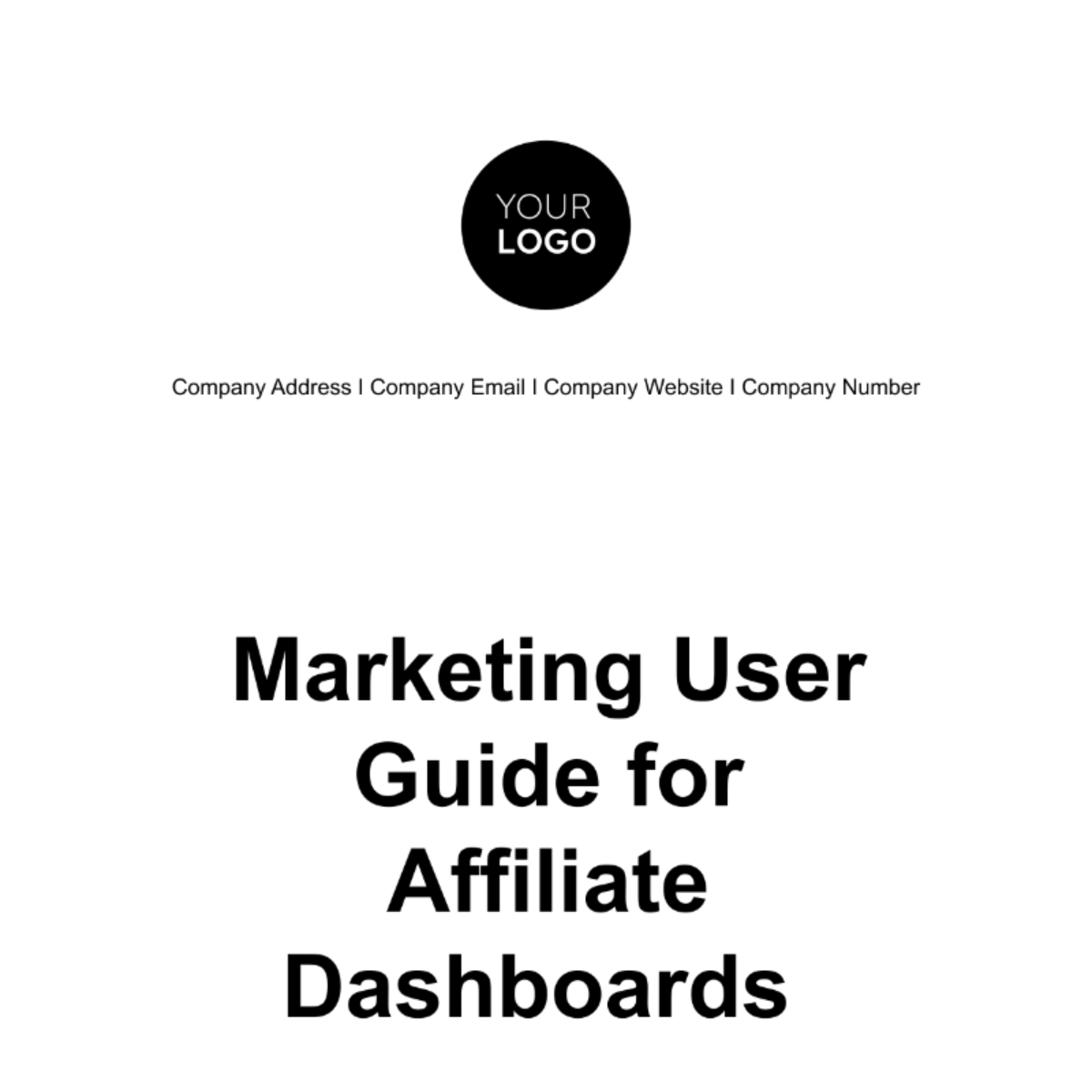Marketing User Guide for Affiliate Dashboards Template