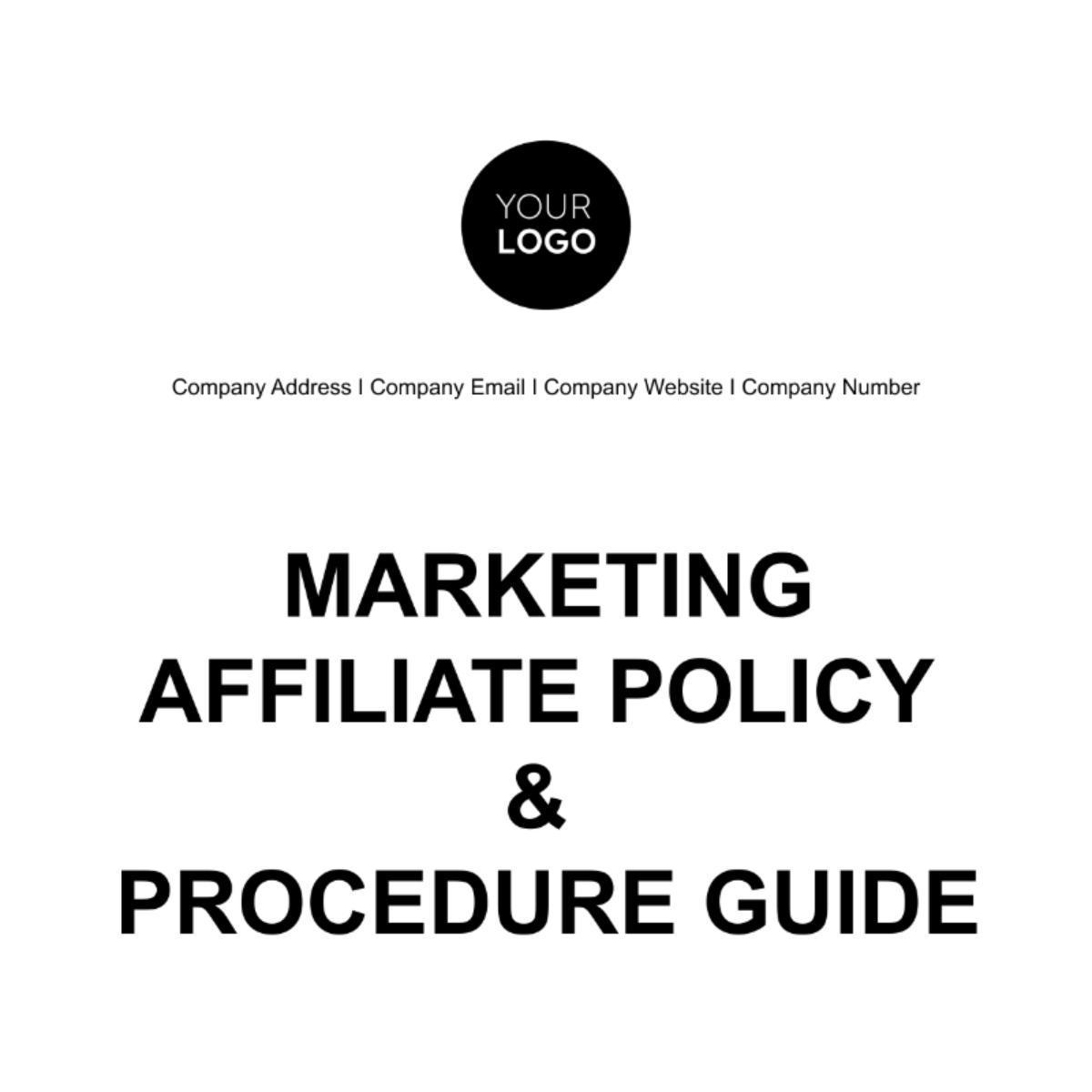 Marketing Affiliate Policy & Procedure Guide Template