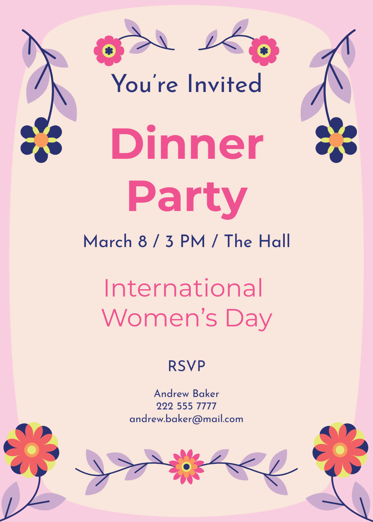 Women's Day Invitation Template - Edit Online & Download