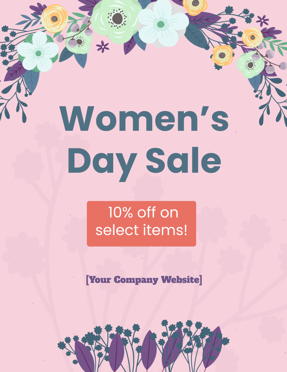 Free Women's Day Sale Template