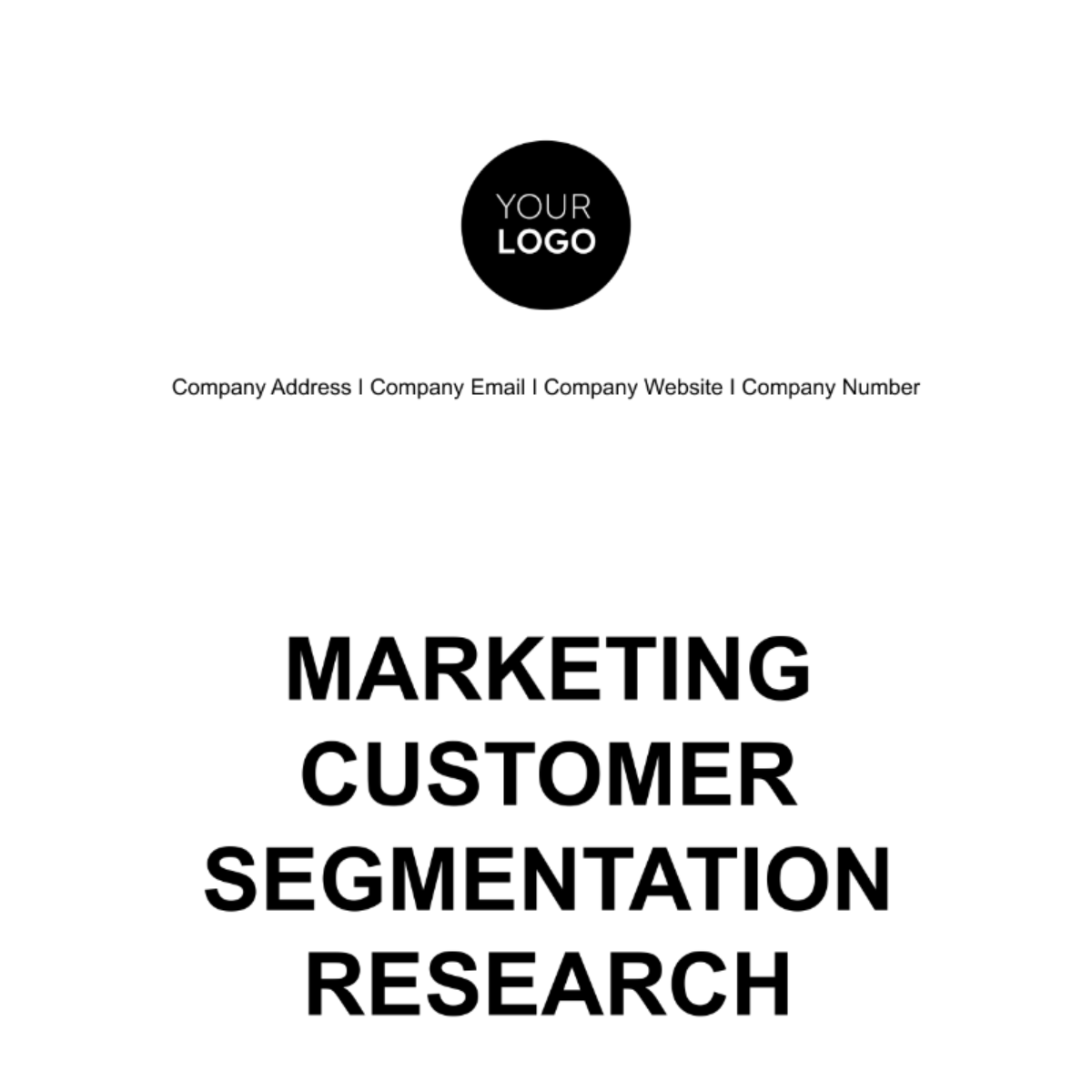 Free Marketing Customer Segmentation Research Template