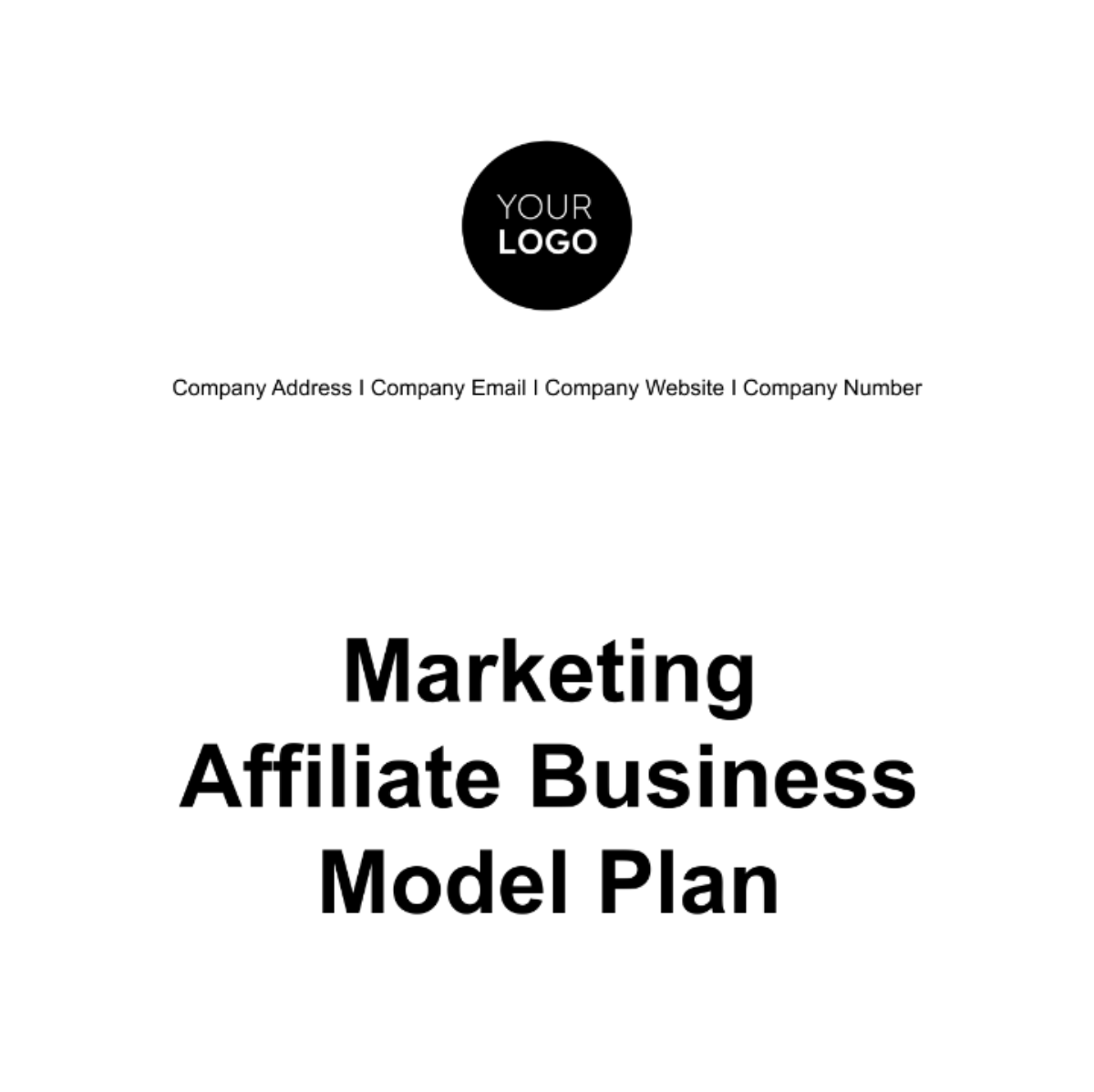 Marketing Affiliate Business Model Plan Template