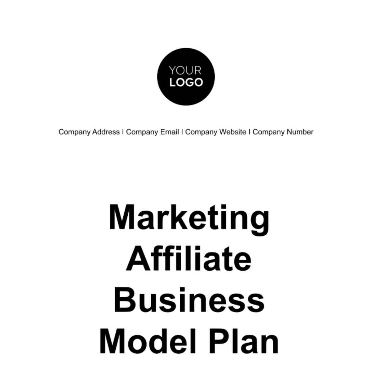 Free Marketing Affiliate Business Model Plan Template