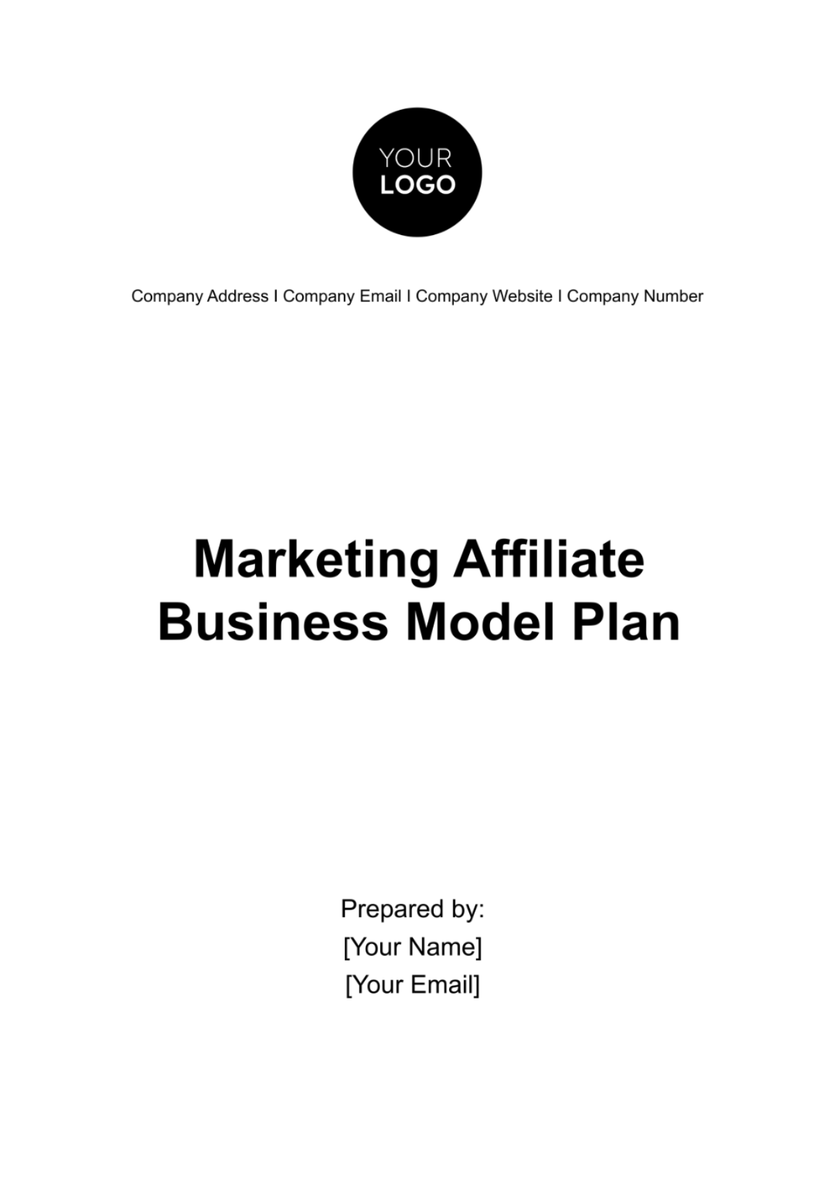 Marketing Affiliate Business Model Plan Template - Edit Online & Download