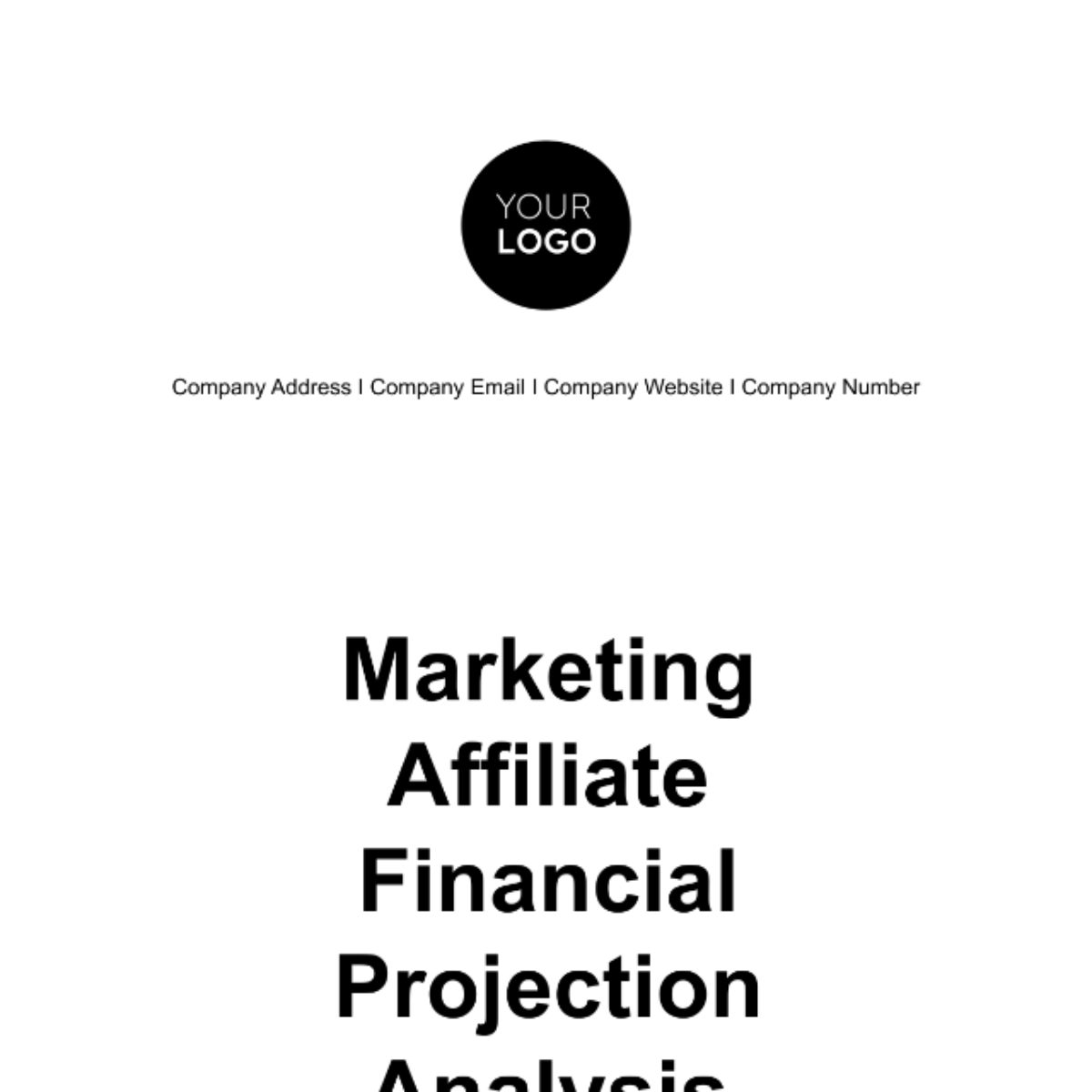 Marketing Affiliate Financial Projection Analysis Template
