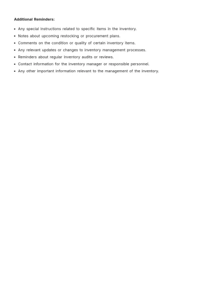 Free Blank Supply Inventory Template to Edit Online