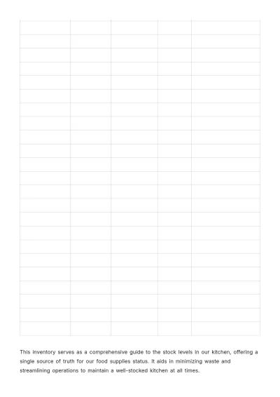 Free Kitchen Inventory Template to Edit Online