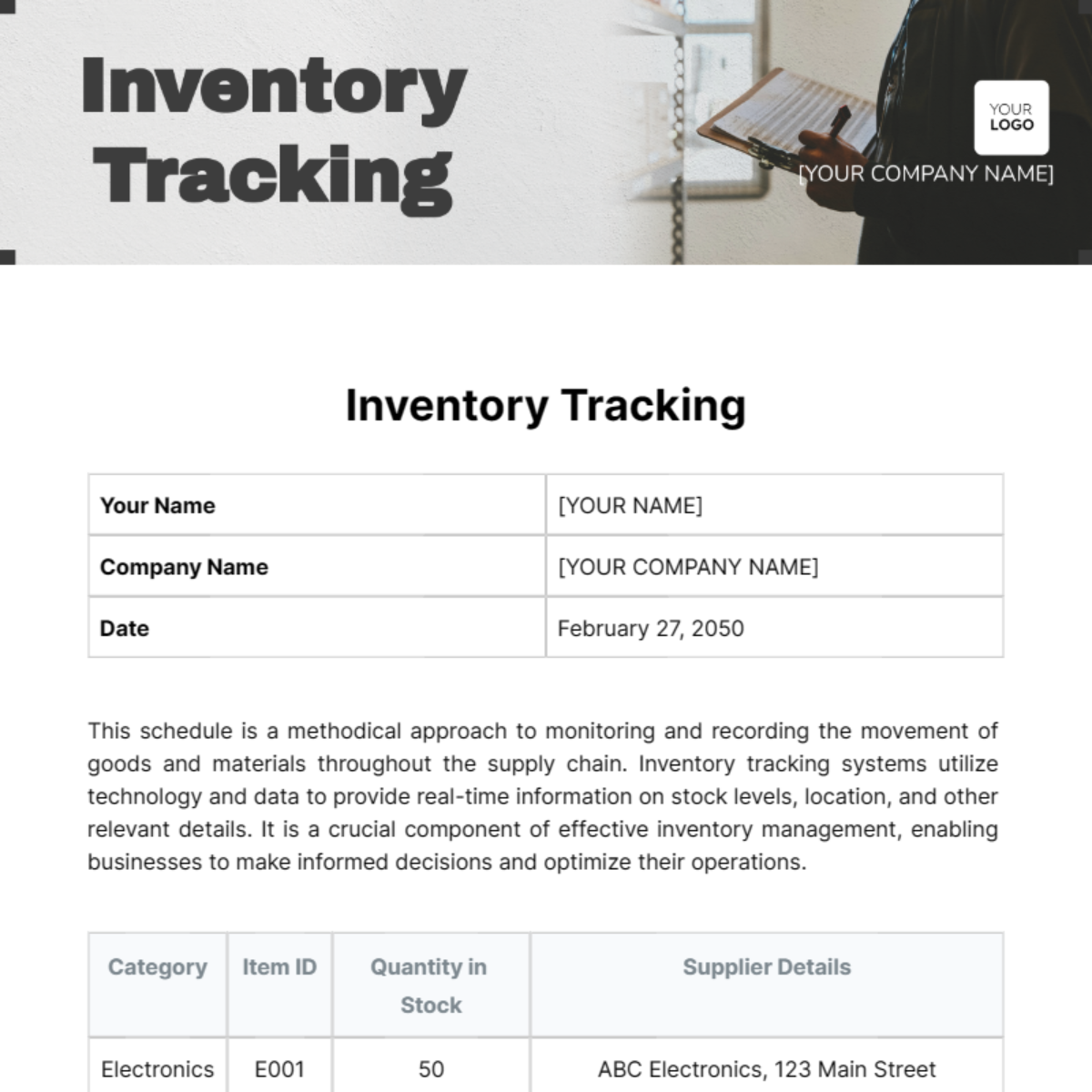 Inventory Tracking Template