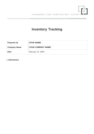 Free Inventory Tracking Template to Edit Online