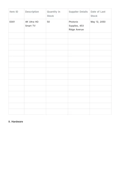 Free Inventory Tracking Template to Edit Online