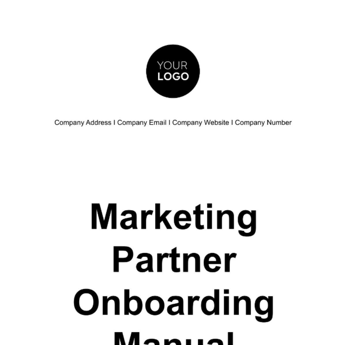 Marketing Partner Onboarding Manual Template