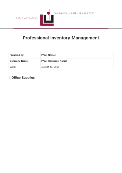 Free Professional Inventory Management Template to Edit Online