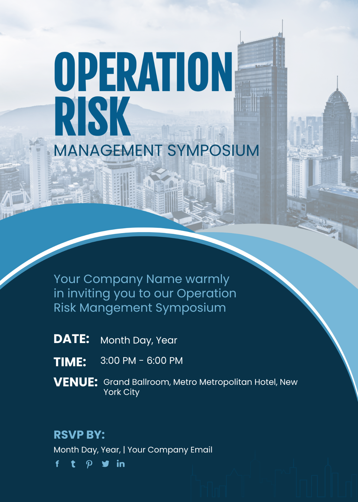 Operations Risk Management Symposium Invitation Card Template