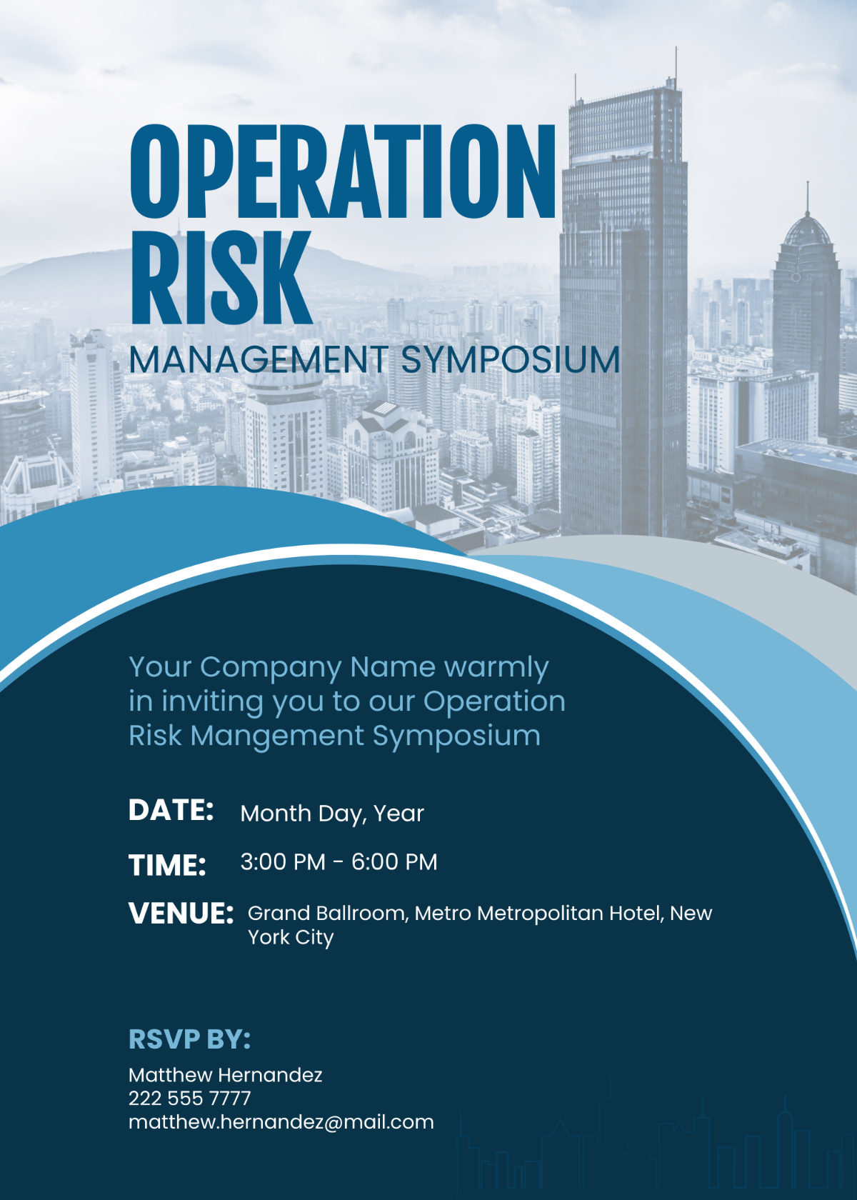 Operations Risk Management Symposium Invitation Card Template - Edit Online & Download