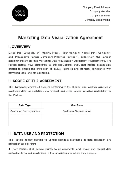 Free Marketing Data Visualization Agreement Template to Edit Online