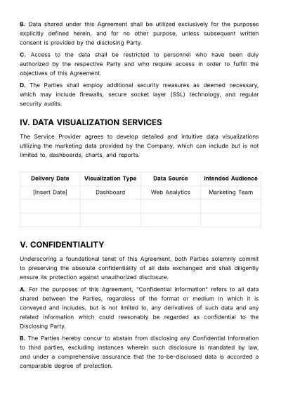 Free Marketing Data Visualization Agreement Template to Edit Online