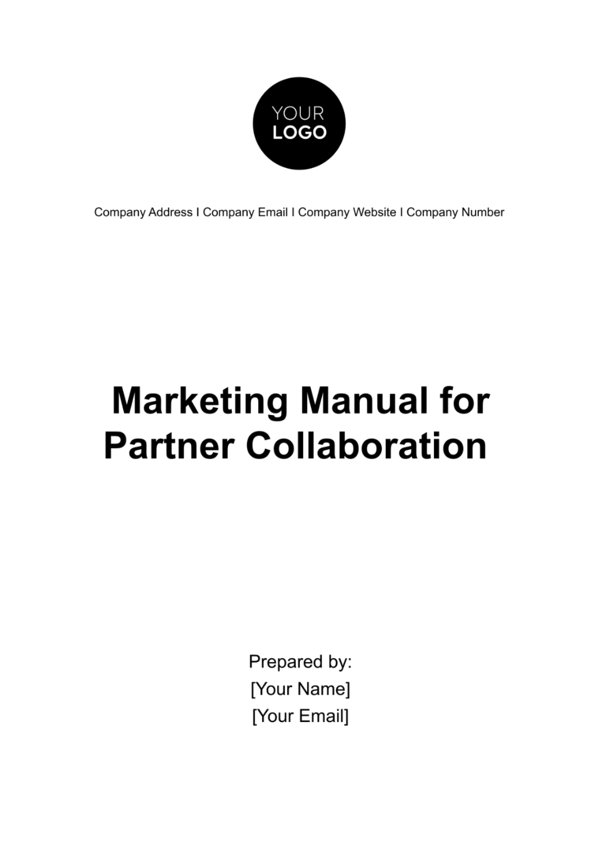 Marketing Manual for Partner Collaboration Template - Edit Online & Download