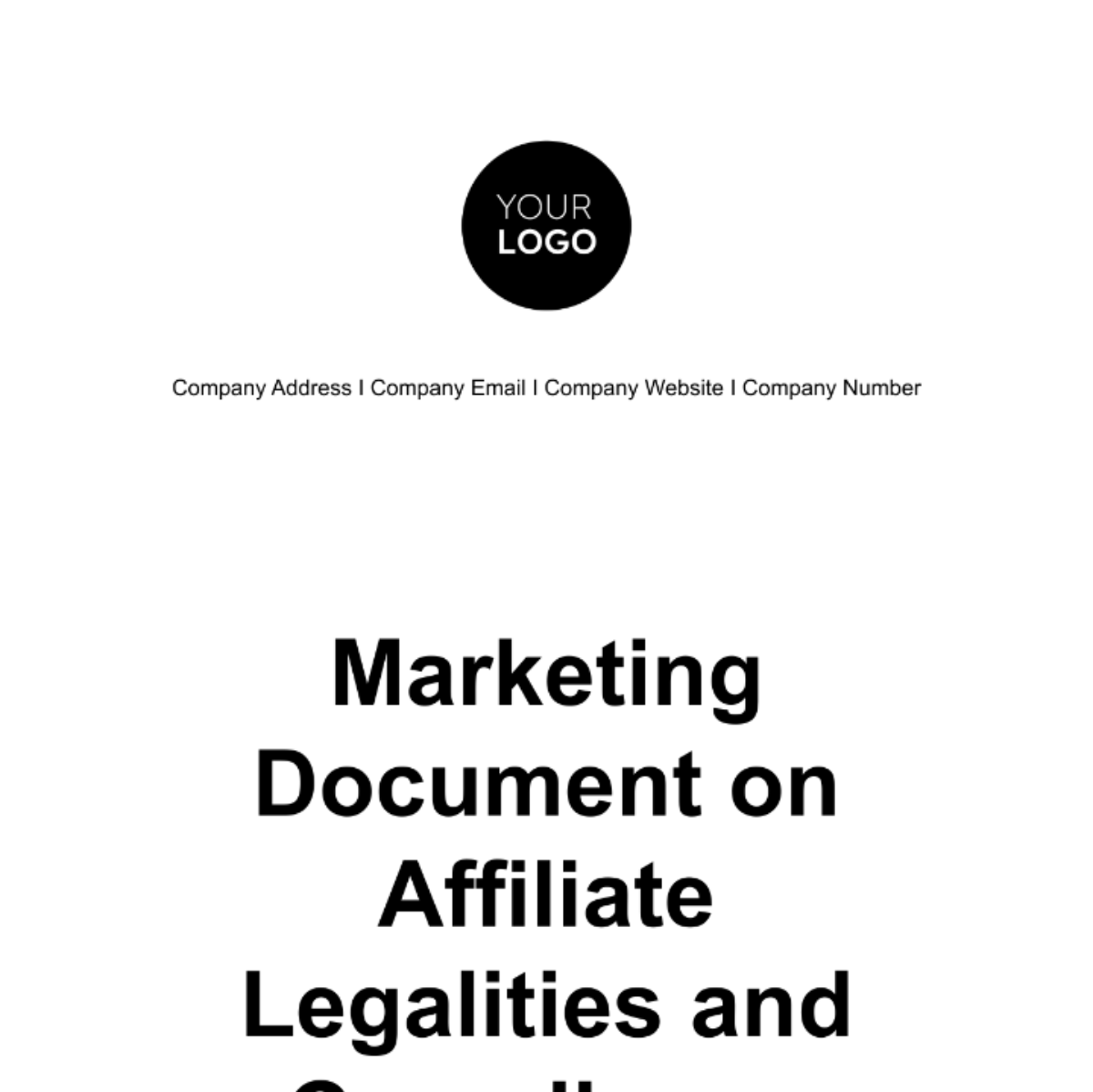 Marketing Document on Affiliate Legalities & Compliance Template