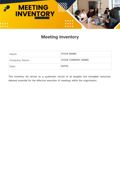 Free Meeting Inventory Template to Edit Online