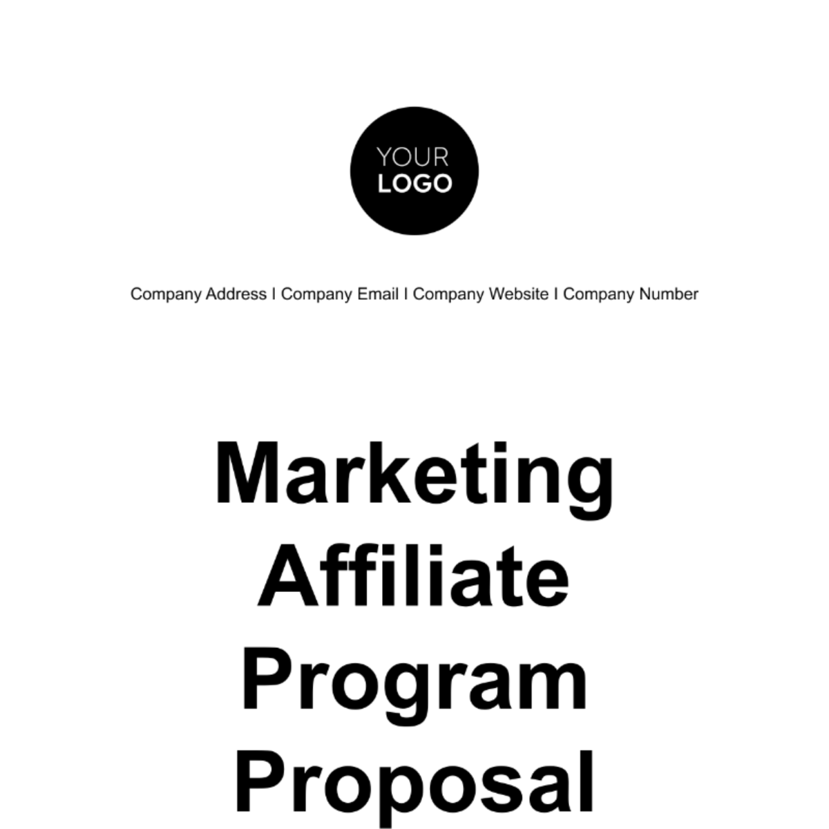 Free Marketing Affiliate Program Proposal Template