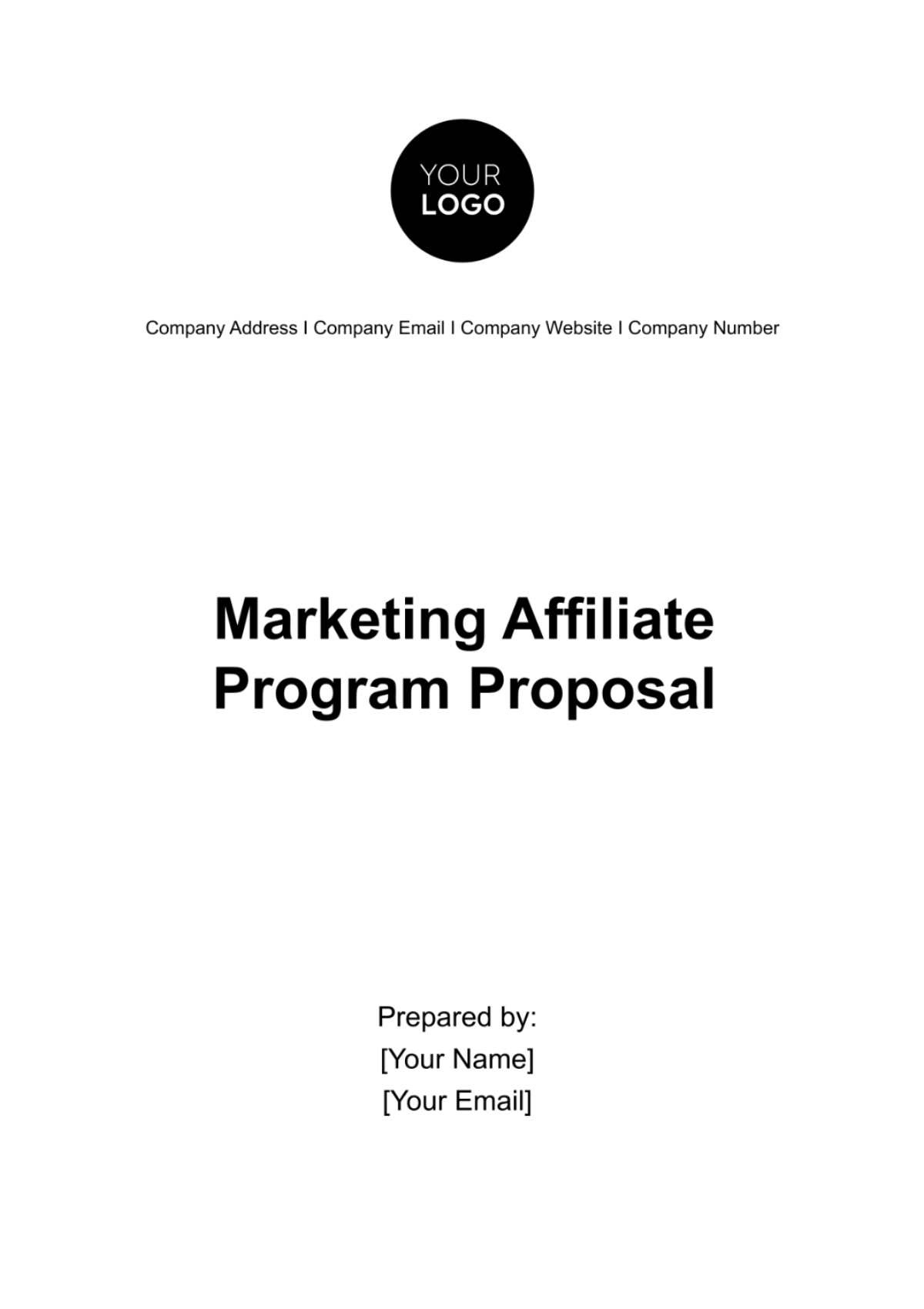 Marketing Affiliate Program Proposal Template - Edit Online & Download