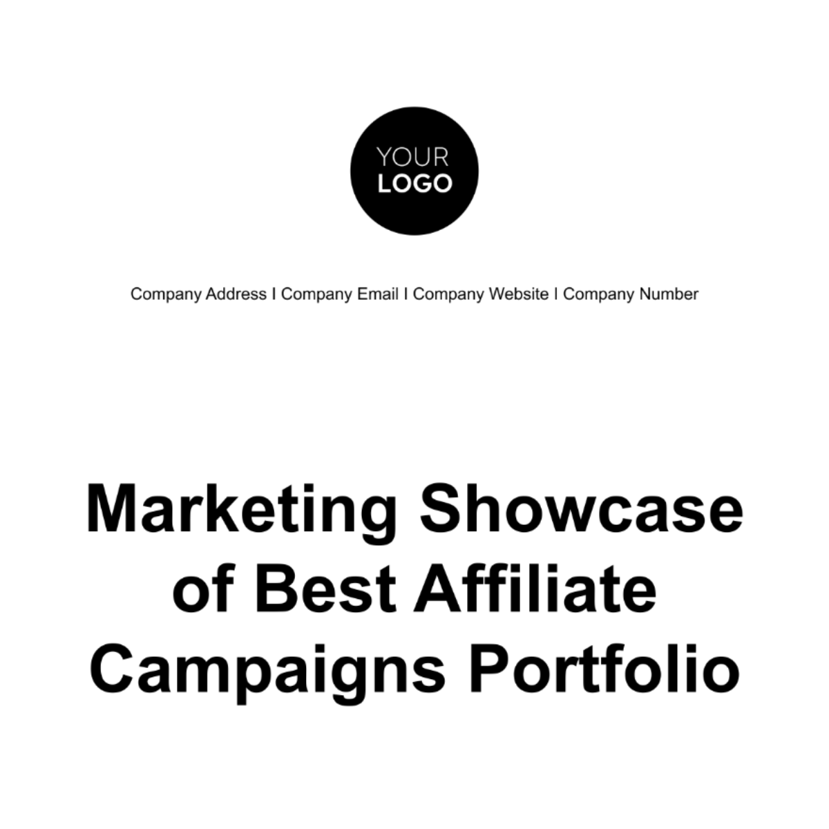 Marketing Showcase of Best Affiliate Campaigns Portfolio Template