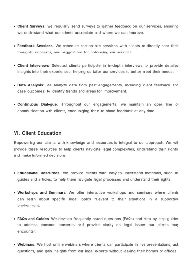 Free Legal Client Service Program Plan Template to Edit Online