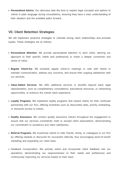 Free Legal Client Service Program Plan Template to Edit Online