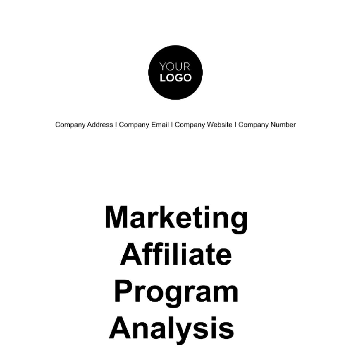Marketing Affiliate Program Analysis Template