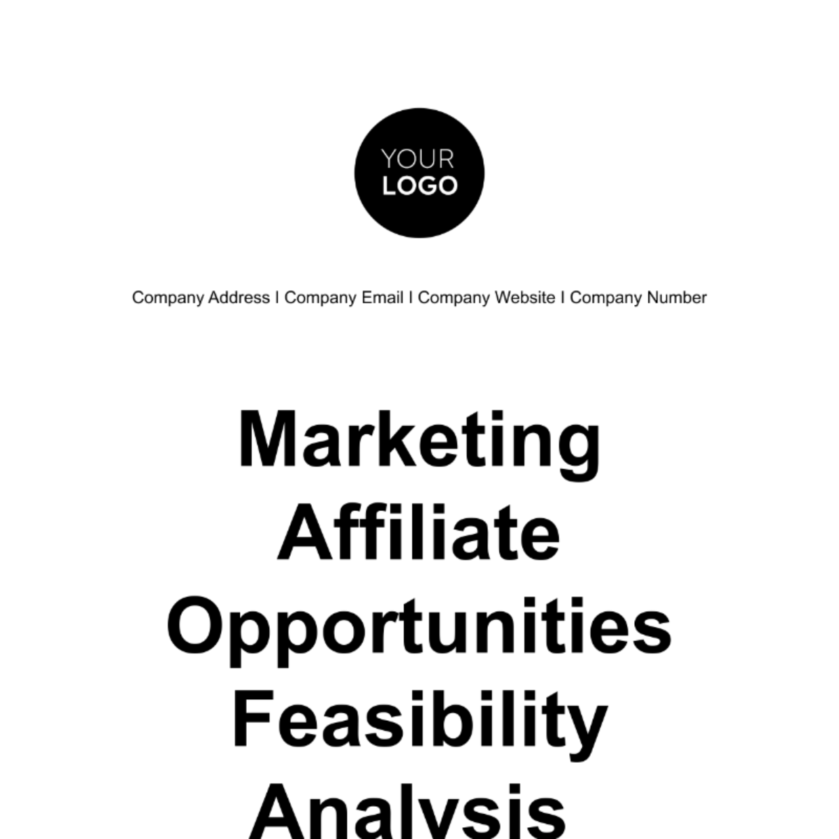 Marketing Affiliate Opportunities Feasibility Analysis Template