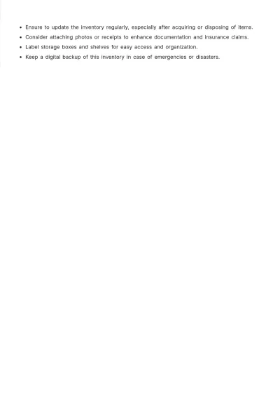 Free Personal Inventory Template to Edit Online