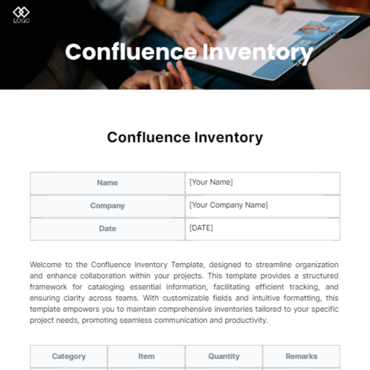 Confluence Inventory Template