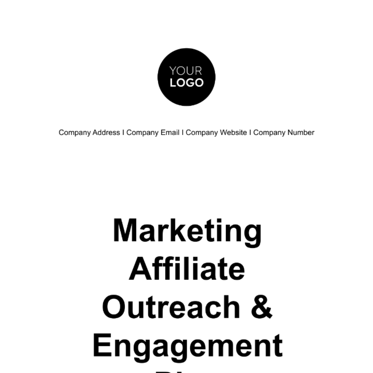 Marketing Affiliate Outreach & Engagement Plan Template