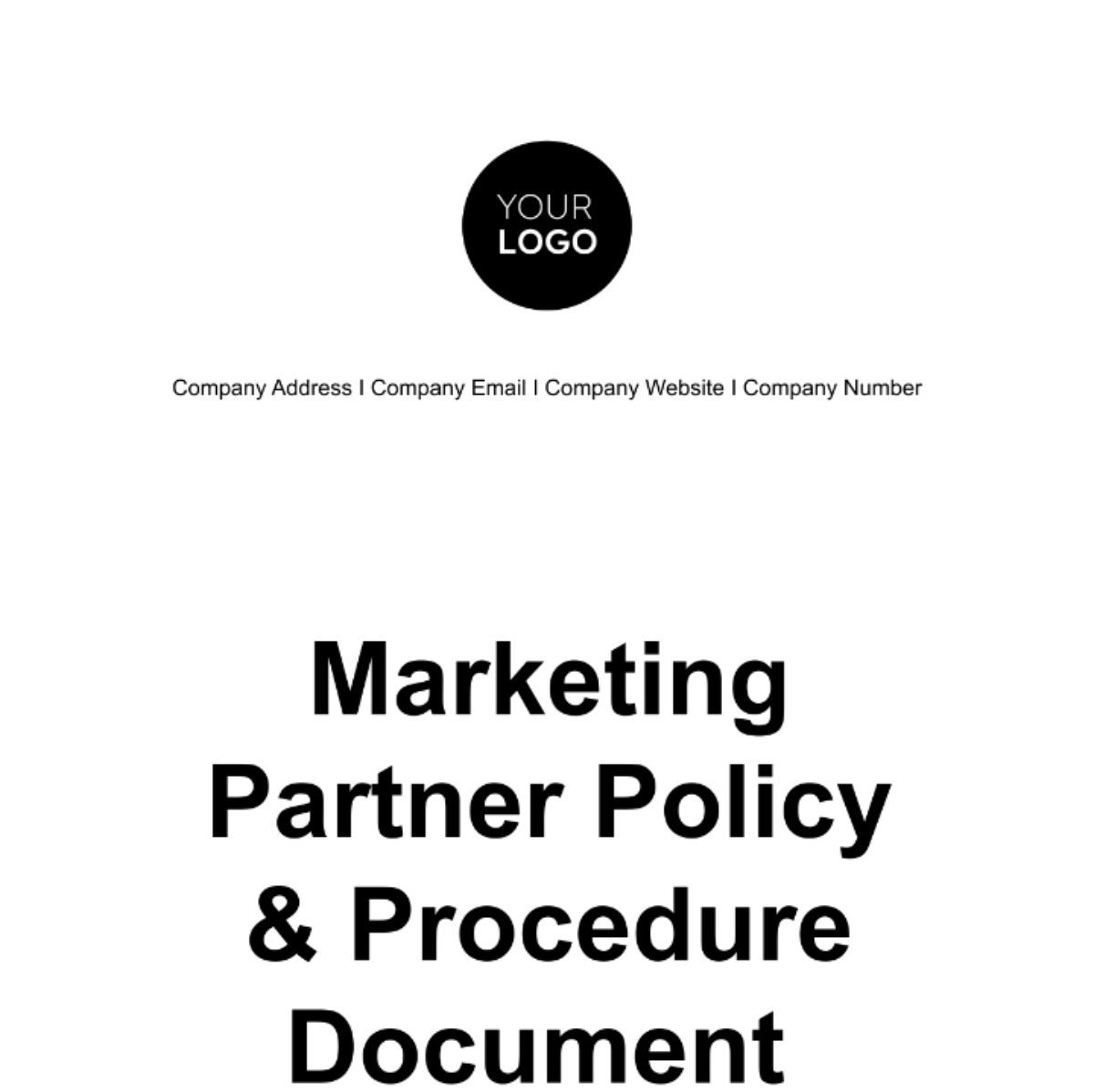 Marketing Partner Policy & Procedure Document Template