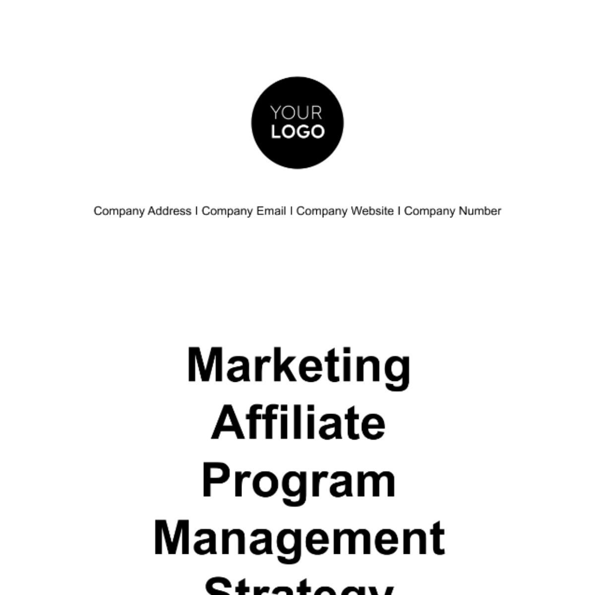 Marketing Affiliate Program Management Strategy Template