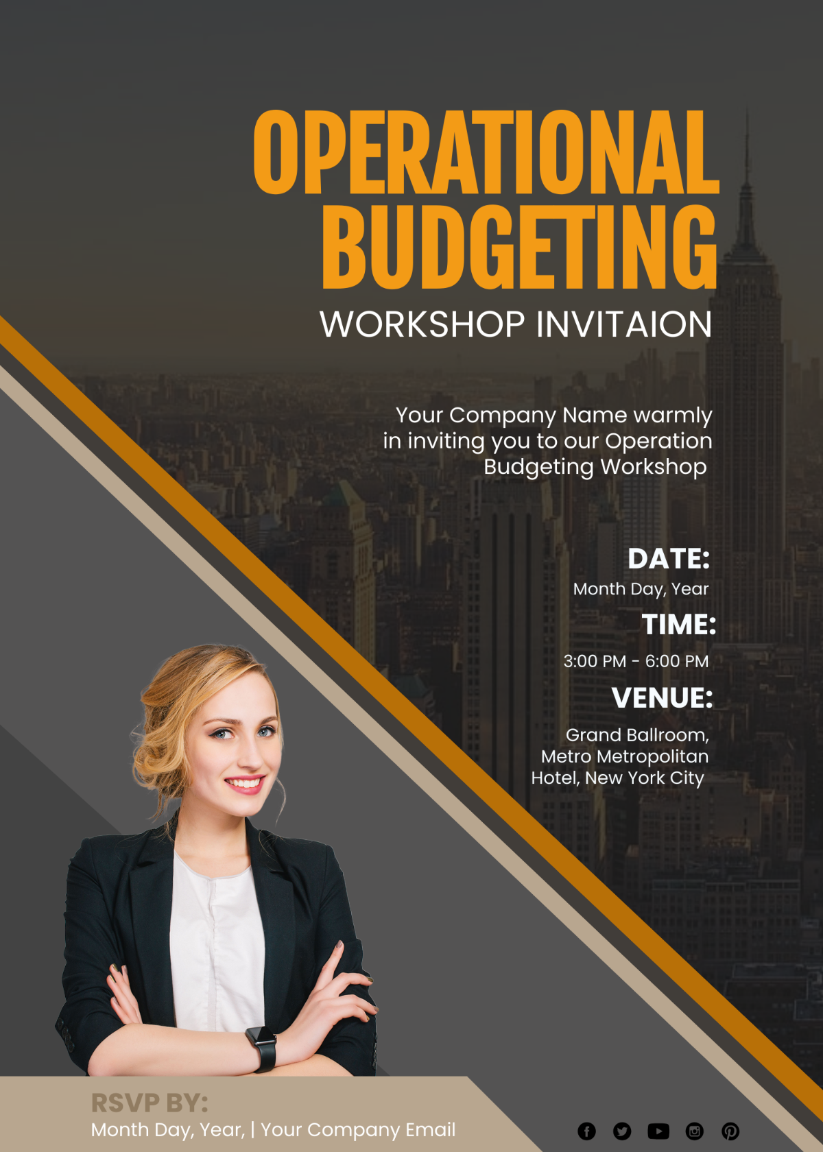 Operational Budgeting Workshop Invitation Card Template