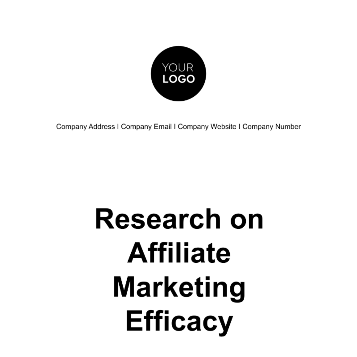 Research on Affiliate Marketing Efficacy Template