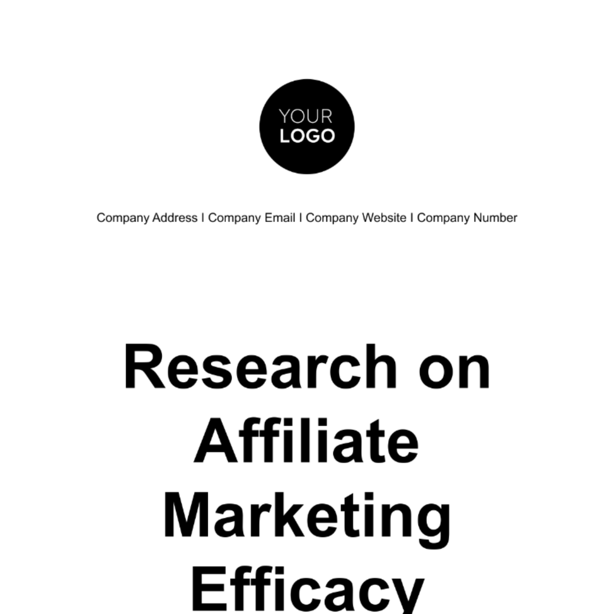 Research on Affiliate Marketing Efficacy Template